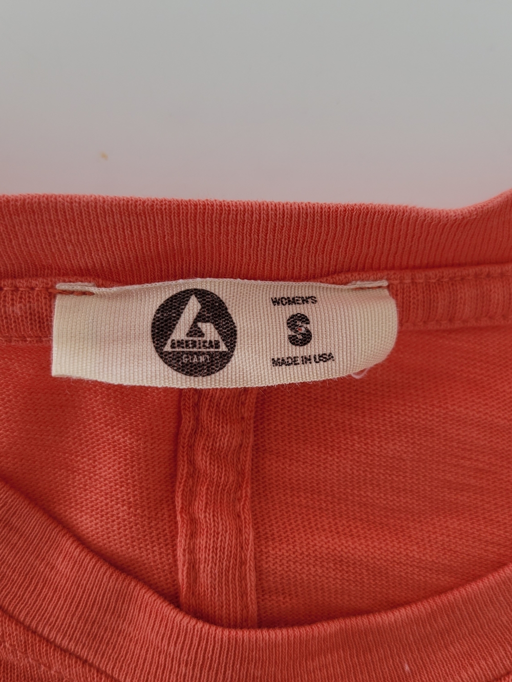 American Giant Coral Short Sleeve Tee Cotton %100 Size Small - Picture 6 of 9